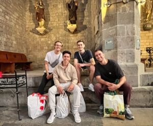 Carmine Buffa and fellow ISEP students at the Gothic Quarter in Barcelona, Spain