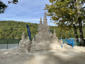 An 18-ft. tall sandcastle built by Kevin Lane at Lynn Deming Park in New Milford. (Photo courtesy of Kevin Lane.)