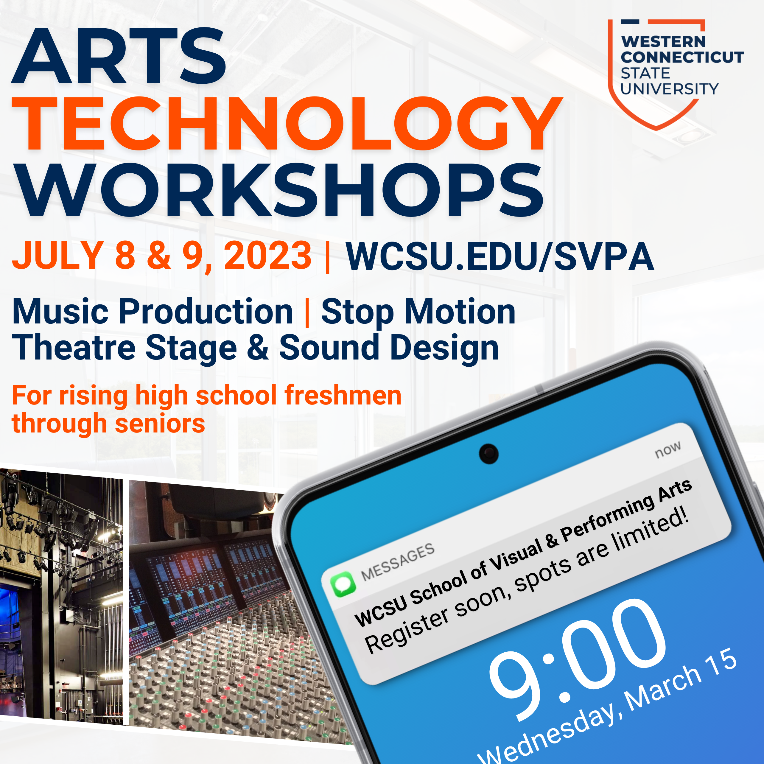 Summer Arts Technology Workshops poster