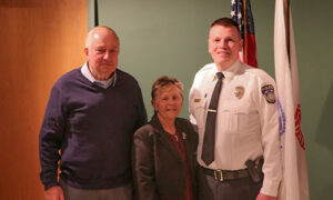 WCSU Police Chief Robert Berry with his in-laws, Robert and Geraldine Thompson, at the university's annual Veterans Day ceremony