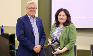 Dr. Teresa Puckhaber and westconn provost Dr. Stephen Hegedus
